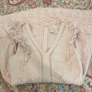 LOFT Pink Eyelet Dress SZ 8
